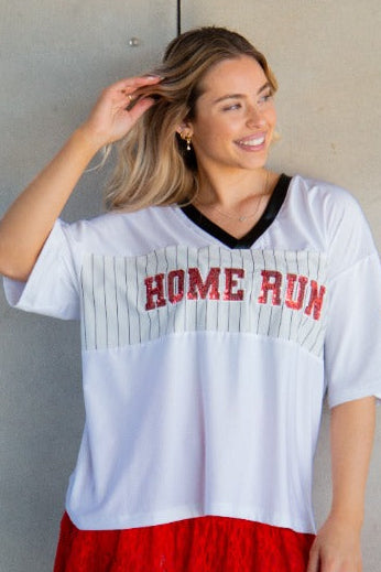 Home Run Sequin Jersey Top