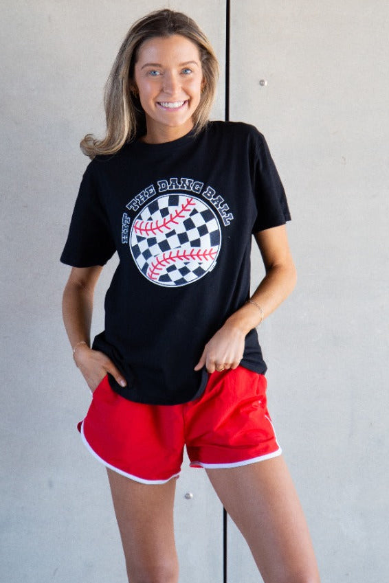 Hit the Dang Ball on Black Tee Shirt Blank