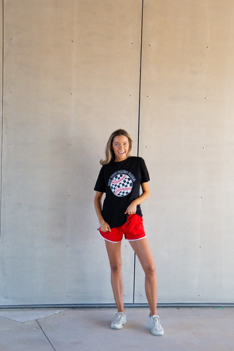 Hit the Dang Ball on Black Tee Shirt Blank