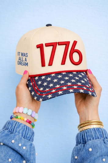 "1776" ON Tan Cap with Patch Work