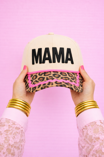 "MAMA" on Tan Cap with Patch Work