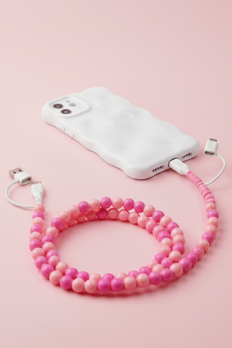 Beaded Multi Charger, Pink