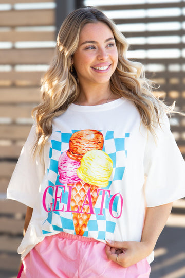 Gelato On White Relaxed Fit Tee
