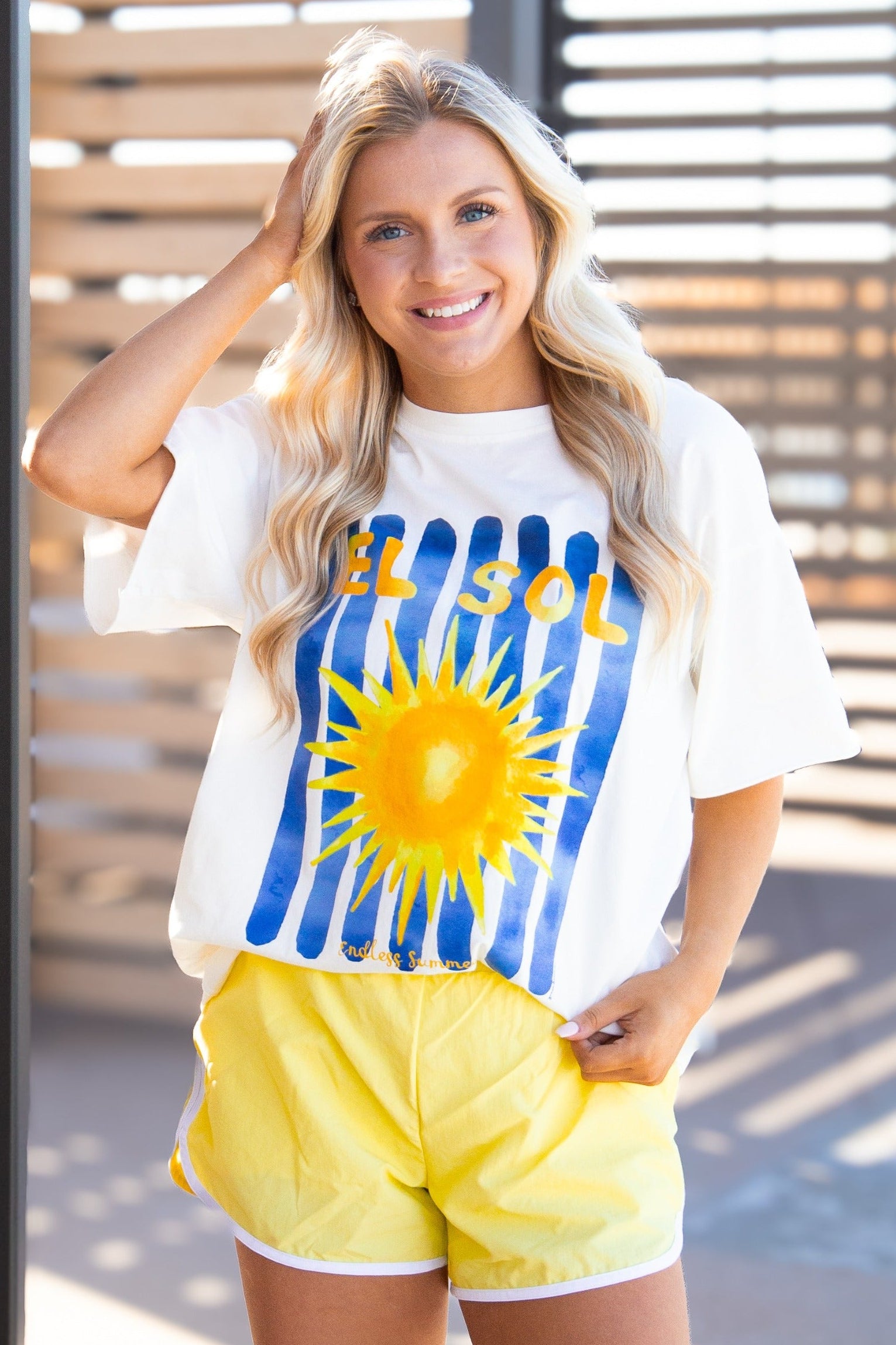 El Sol on White Relaxed Fit Teee