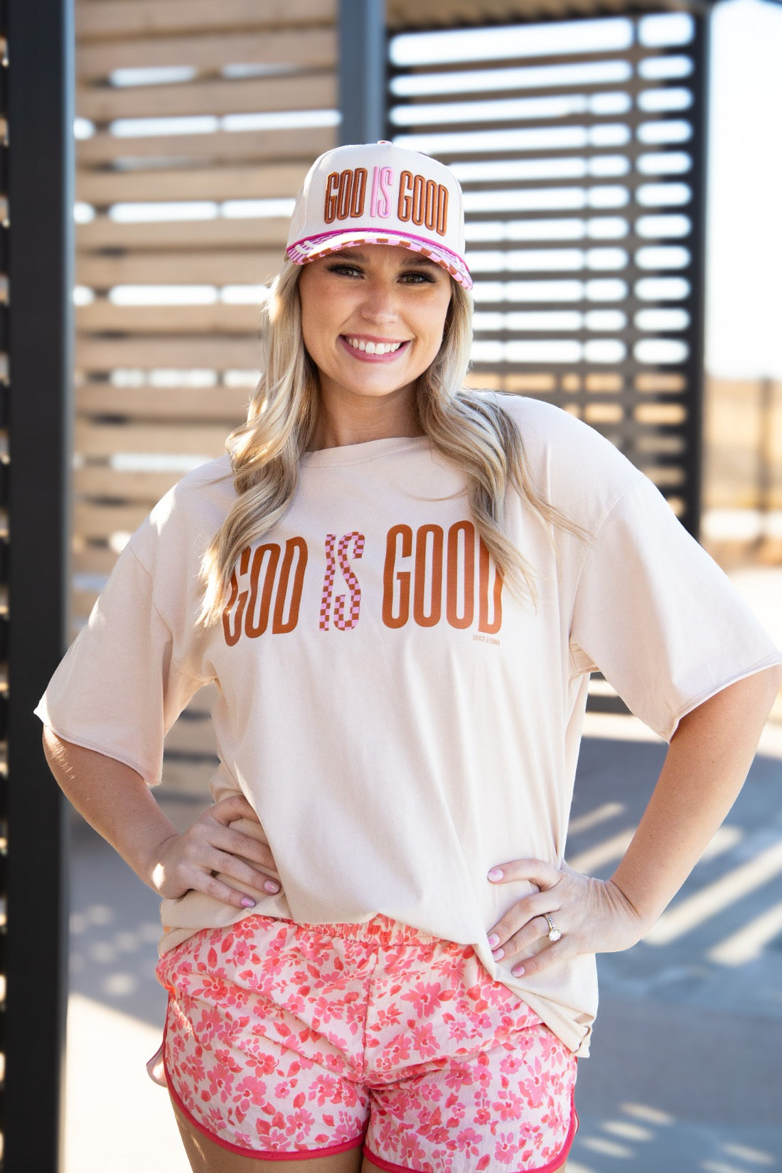 God is Good on Beige Relaxed Fit Tee