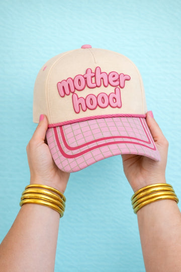 "Mother Hood" on Tan Cap with Patch Work