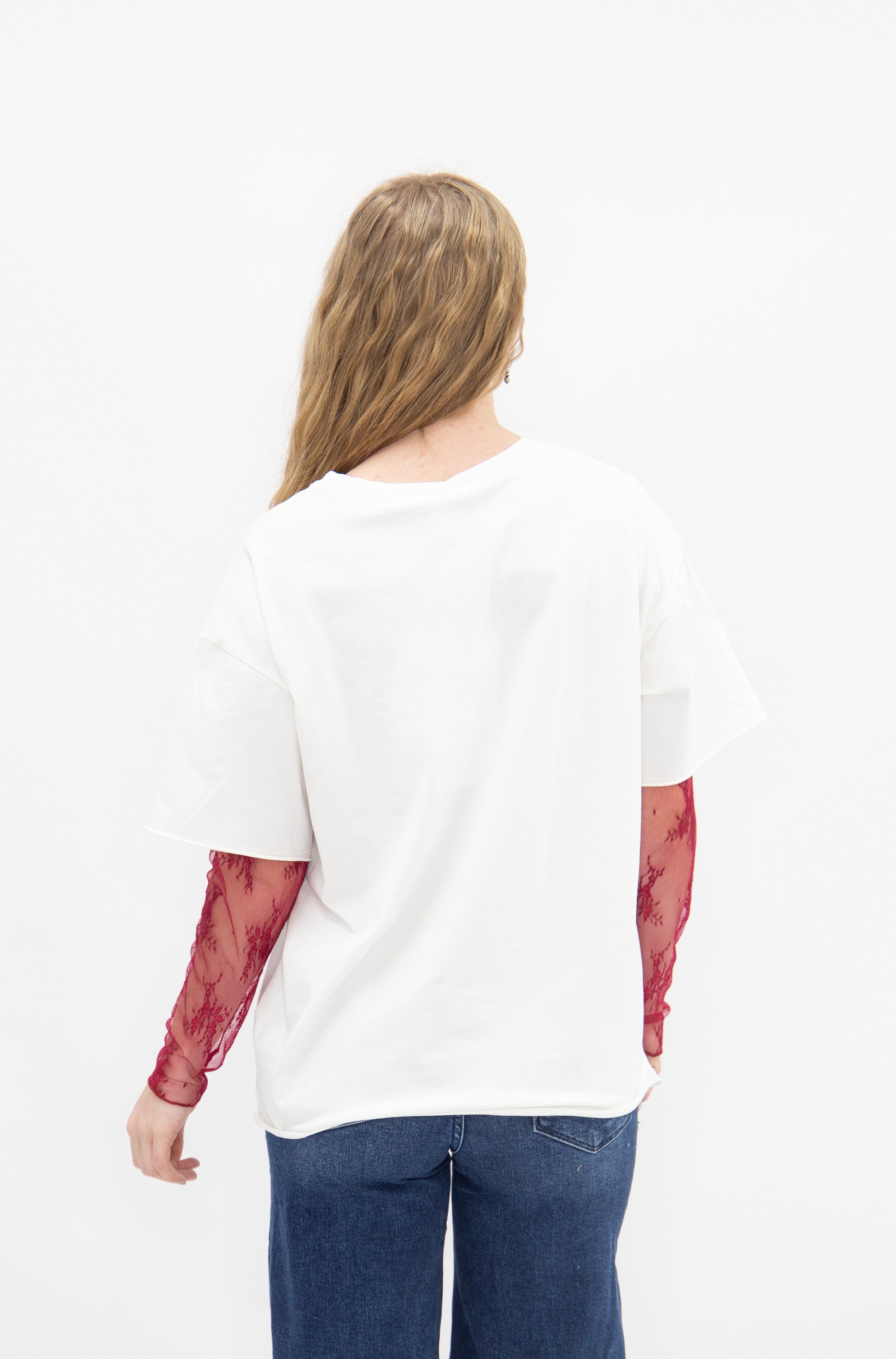 Cowgirl Stars on White Boxy Tee