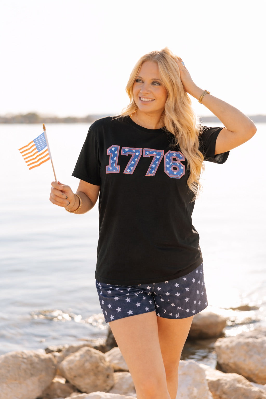 1776 on Black Tee Shirt