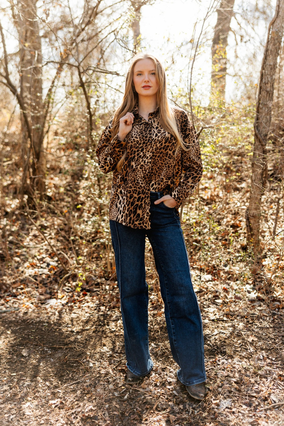 Kathryn Button-Up, Leopard