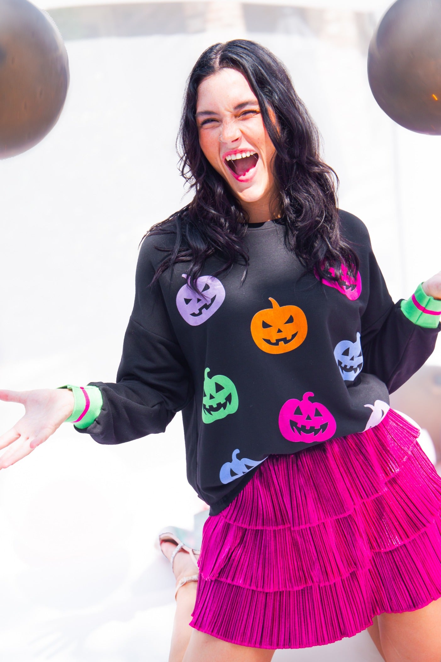 Velvet Pumpkins Halloween Top