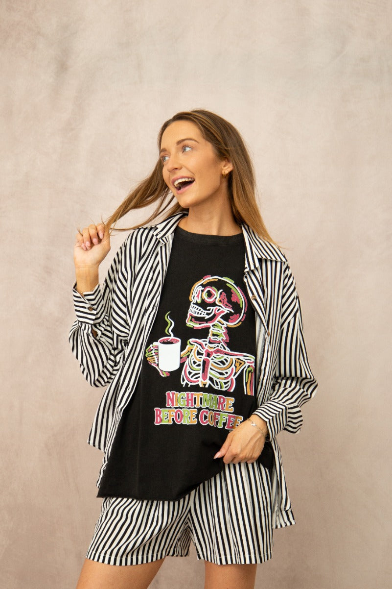 Nightmare Before Coffee Halloween Graphic Tee