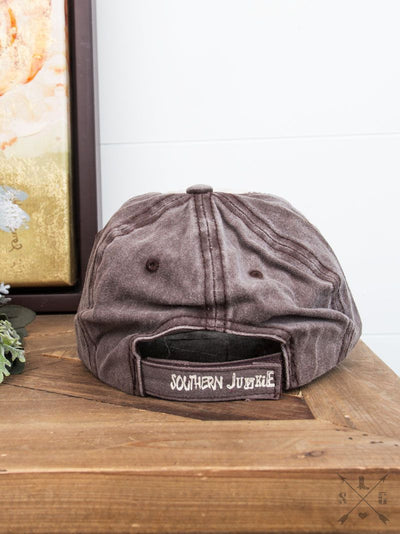 Distressed Tan, Brown and Coral Cap