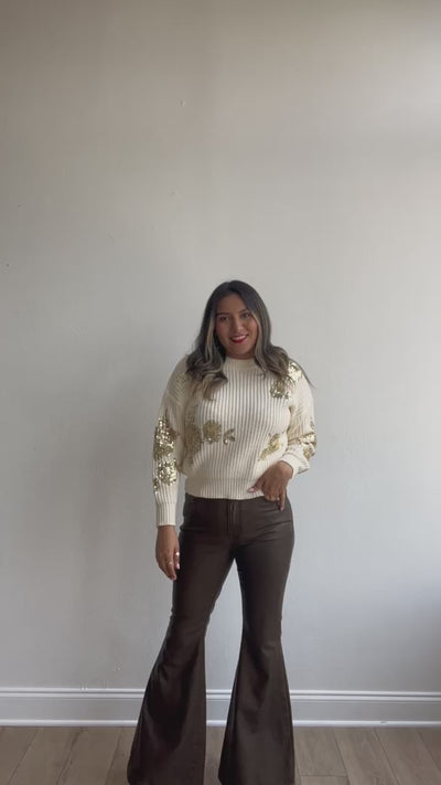 Champagne Garden Sweater in Ivory