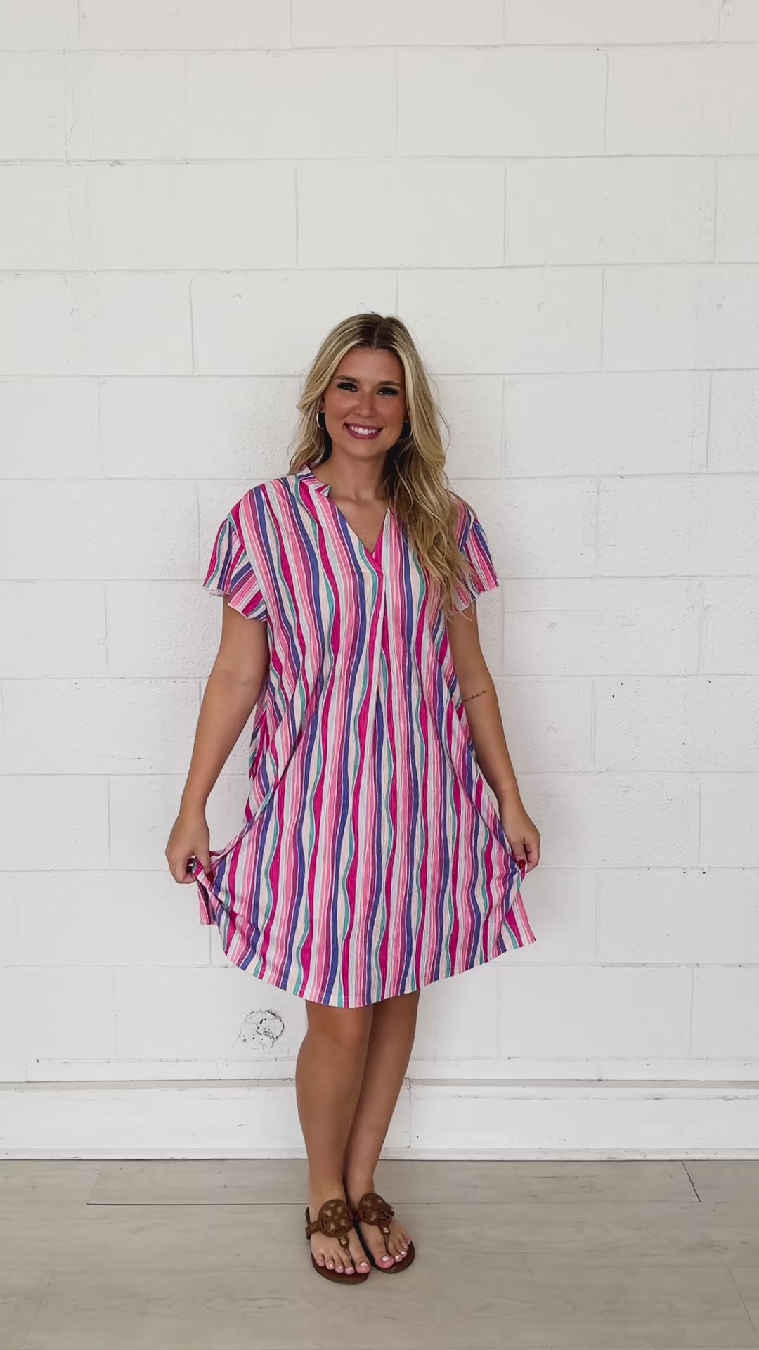 The Nicole Dress, Abstract Stripe