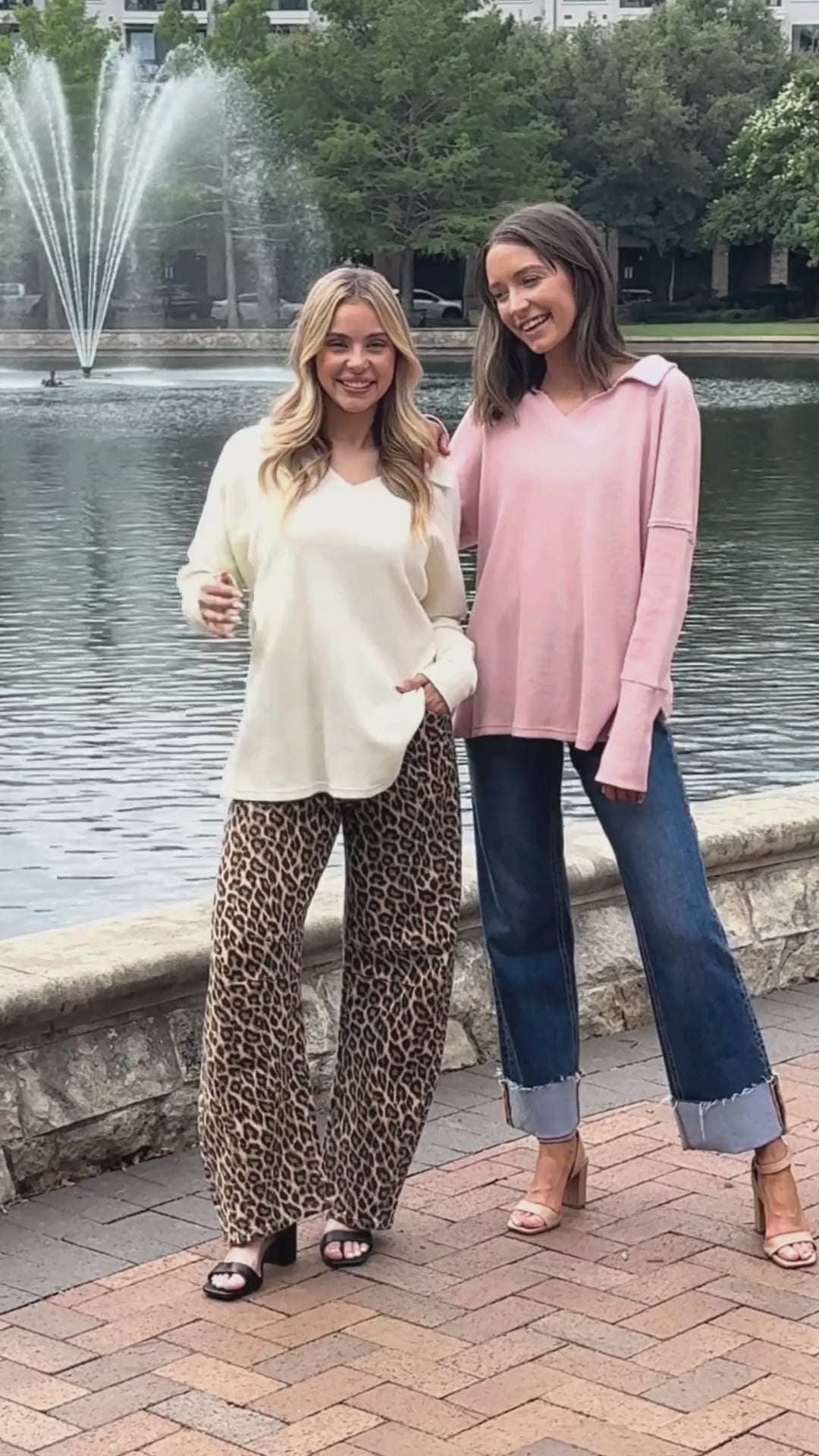 Waffle Knit Top, Pink