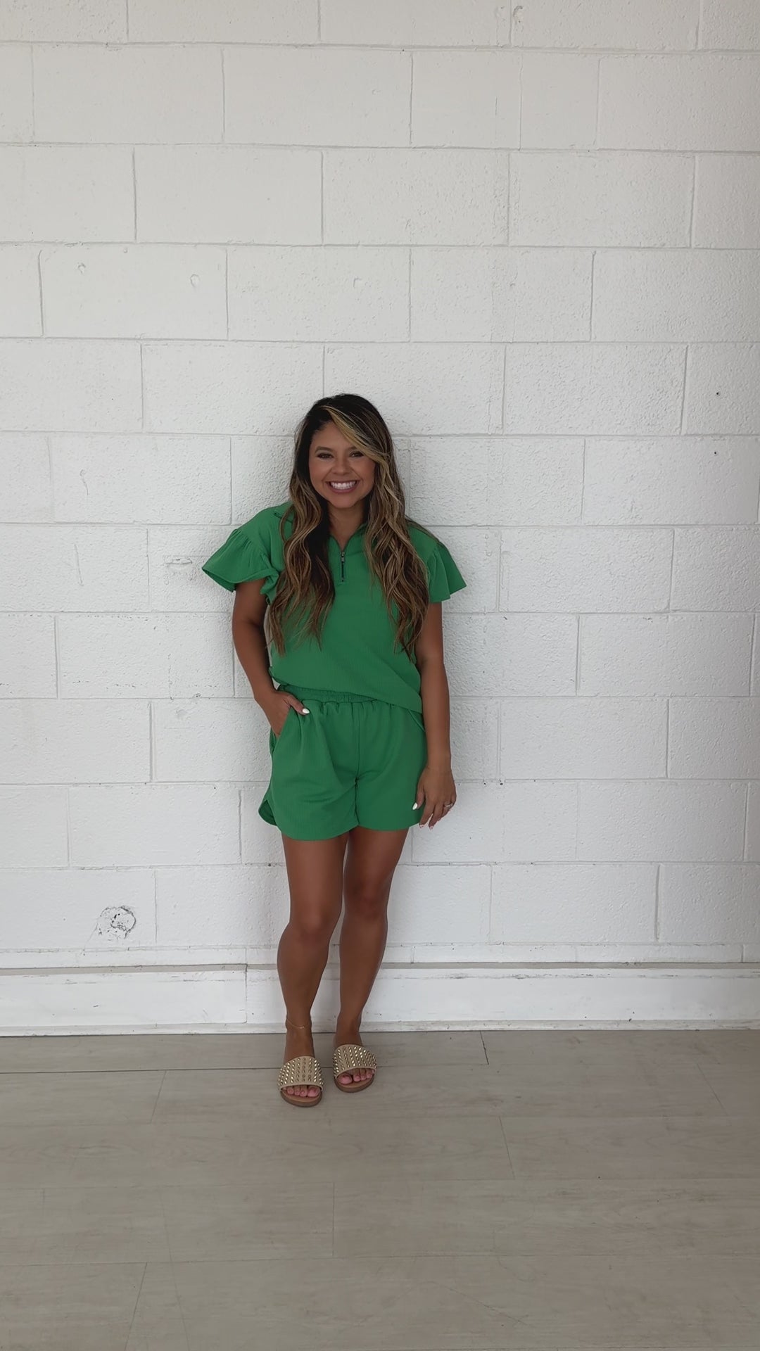 Kelly Green Knit Shorts