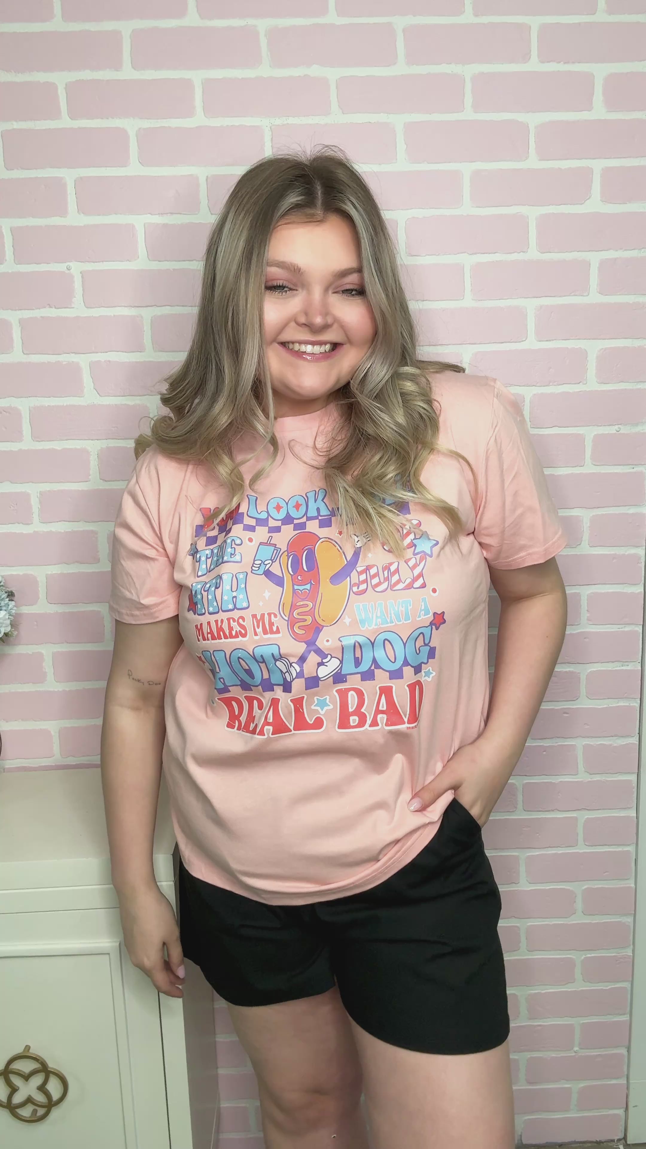 "You Look Like" on Pink Tee Shirt Blank