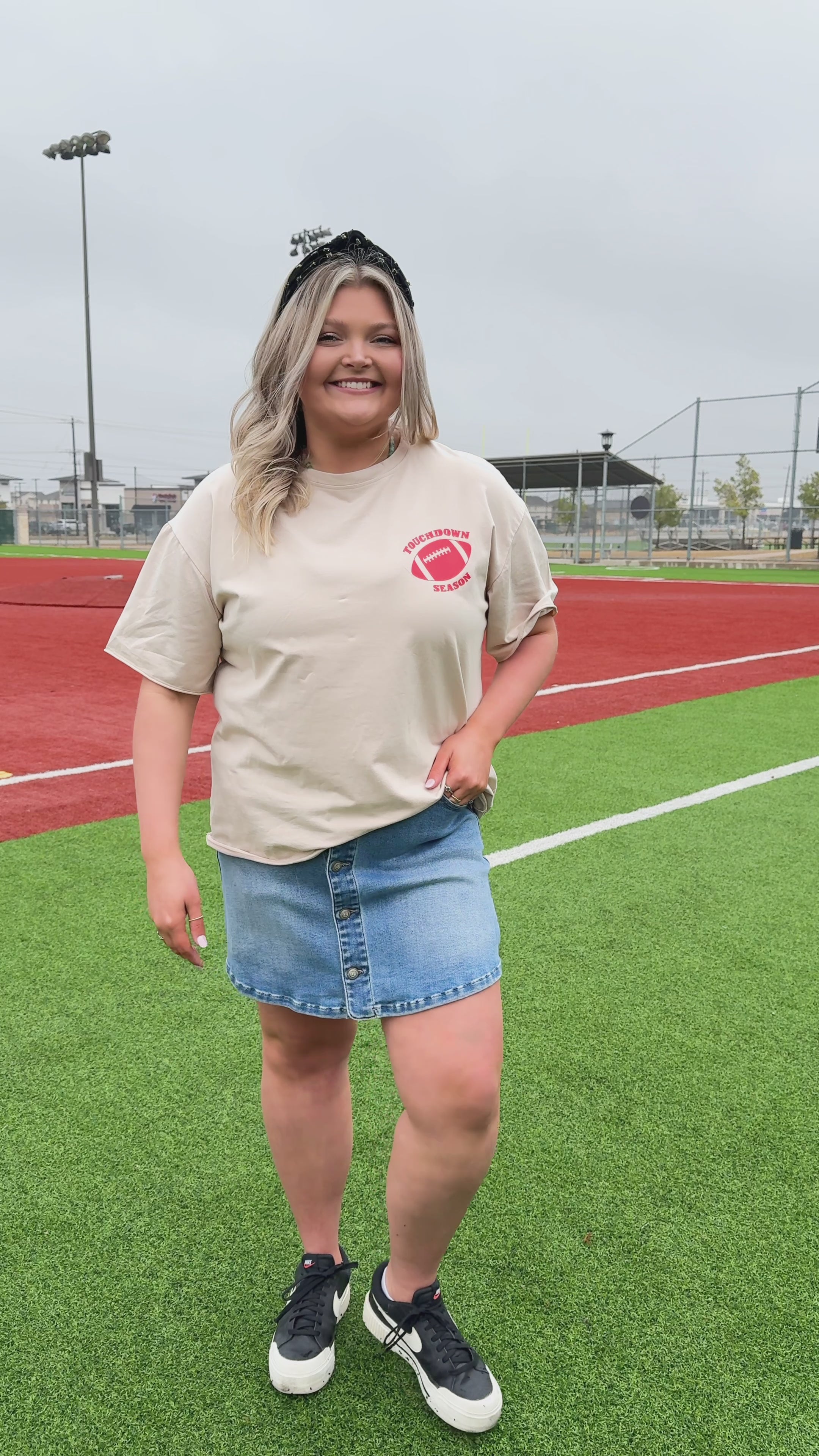 Touchdown Season Beige Tee Shirt