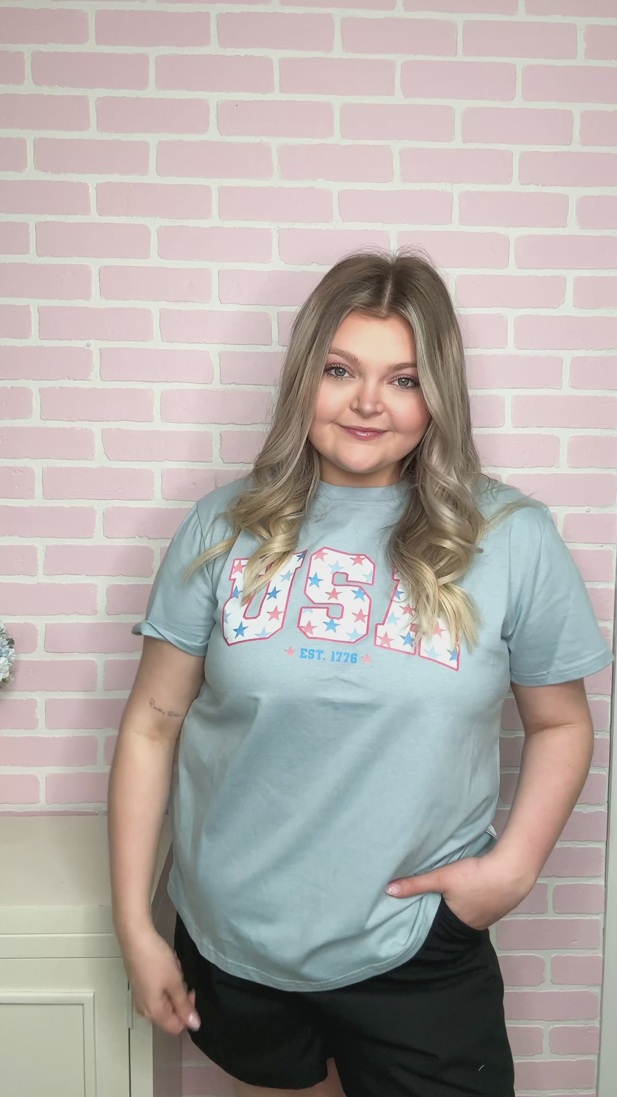 USA on Blue Tee Shirt