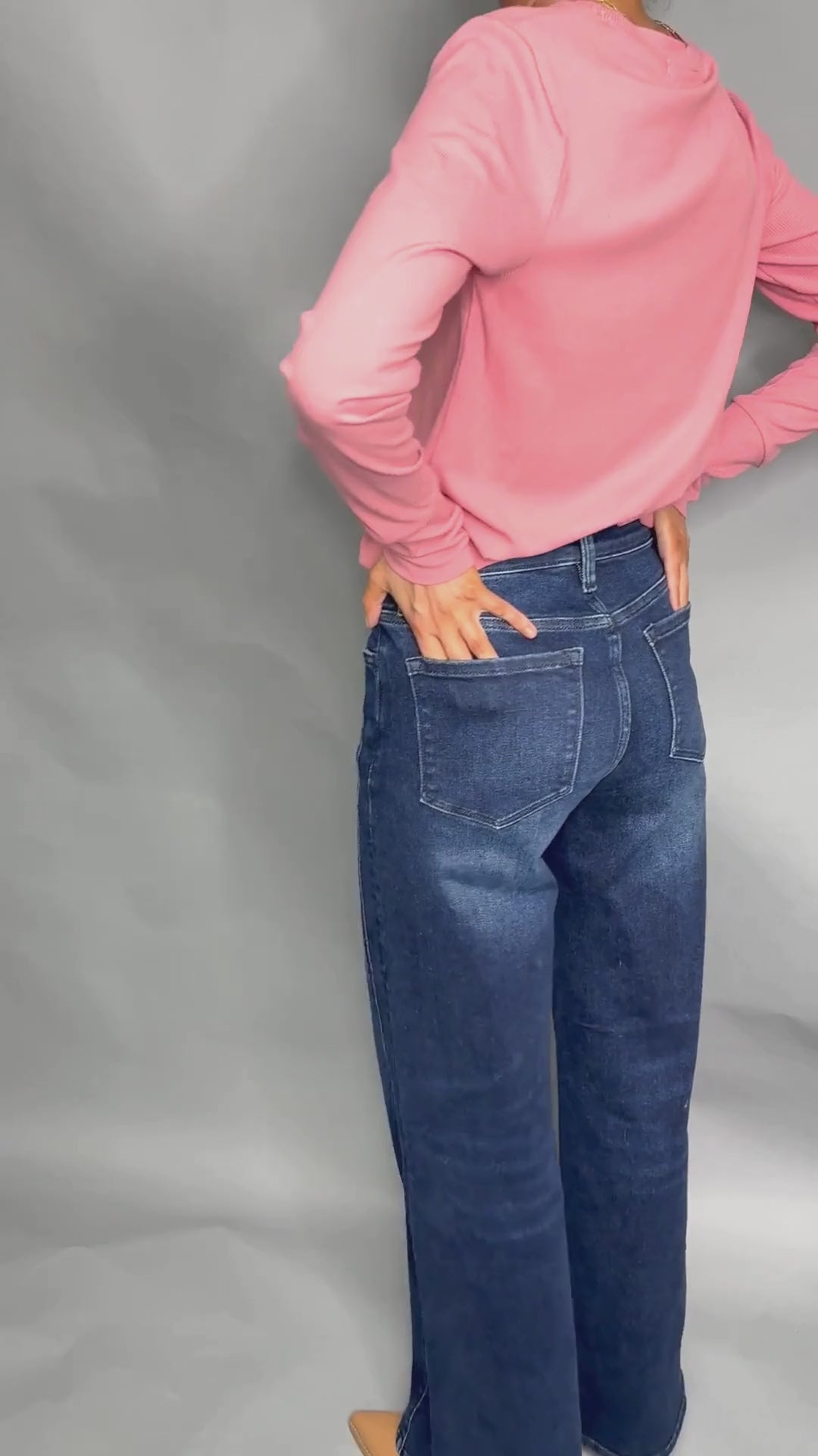 Wide Leg Jeans, Dark Wash