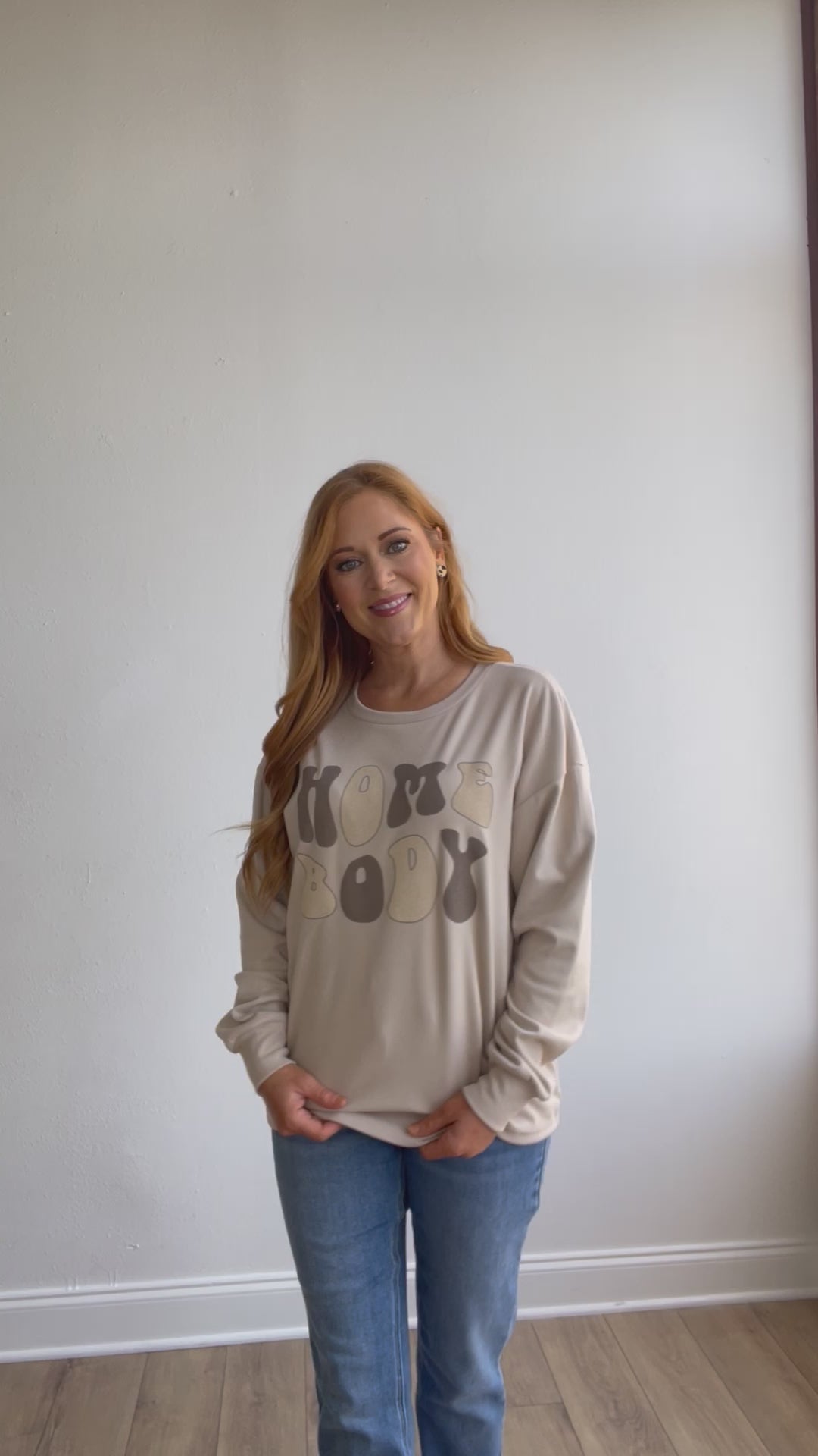 Home Body on Cream Crewneck Sweatshirt