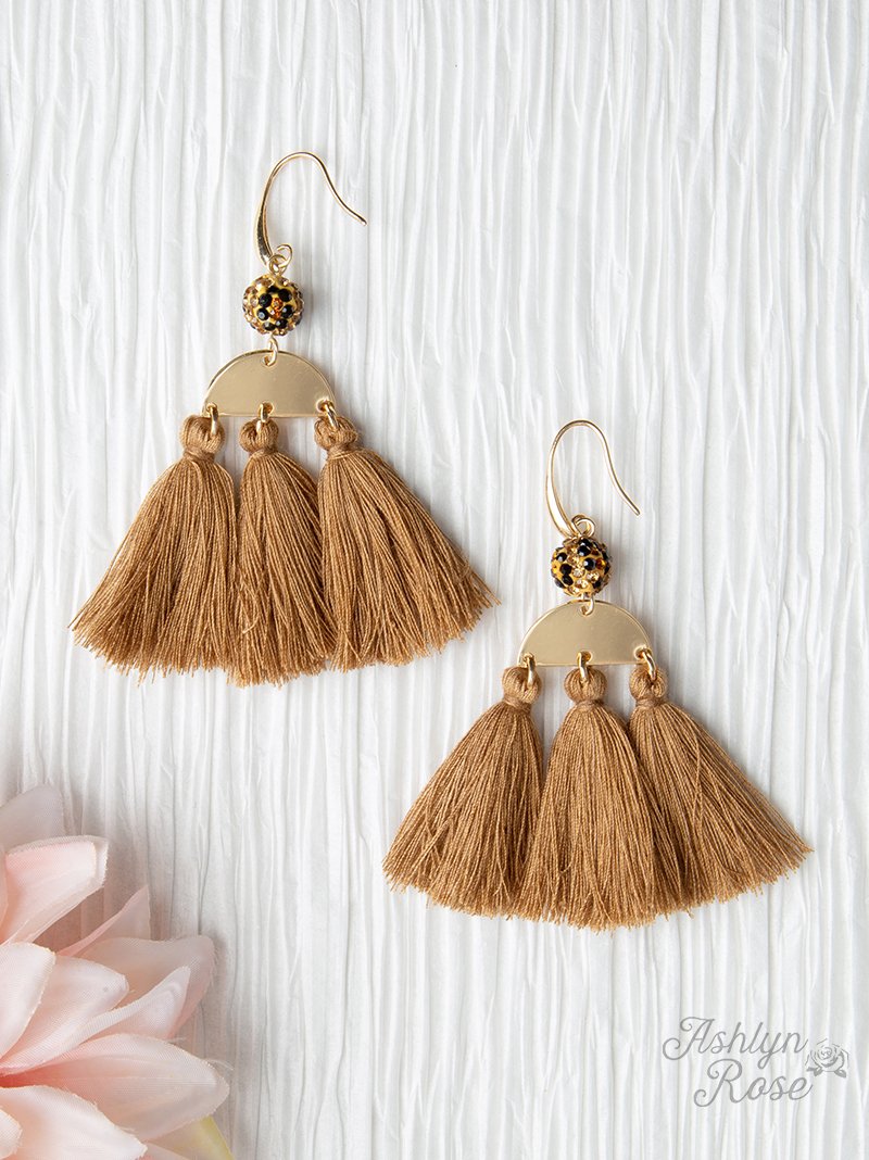 The Sahara Tassel Earring, Brown