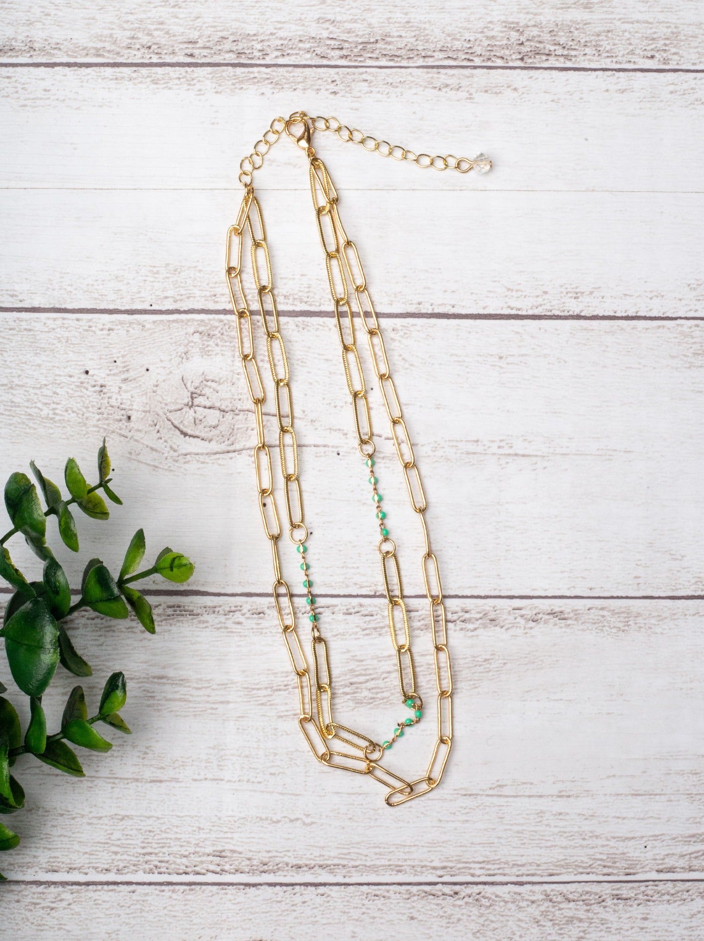 Golden Grace Turquoise Chain Necklace