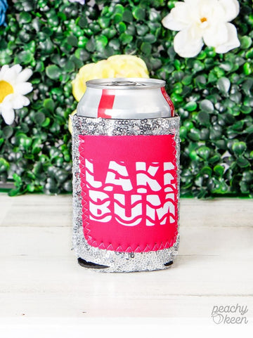 Lake Bum Sequin Can Cooler