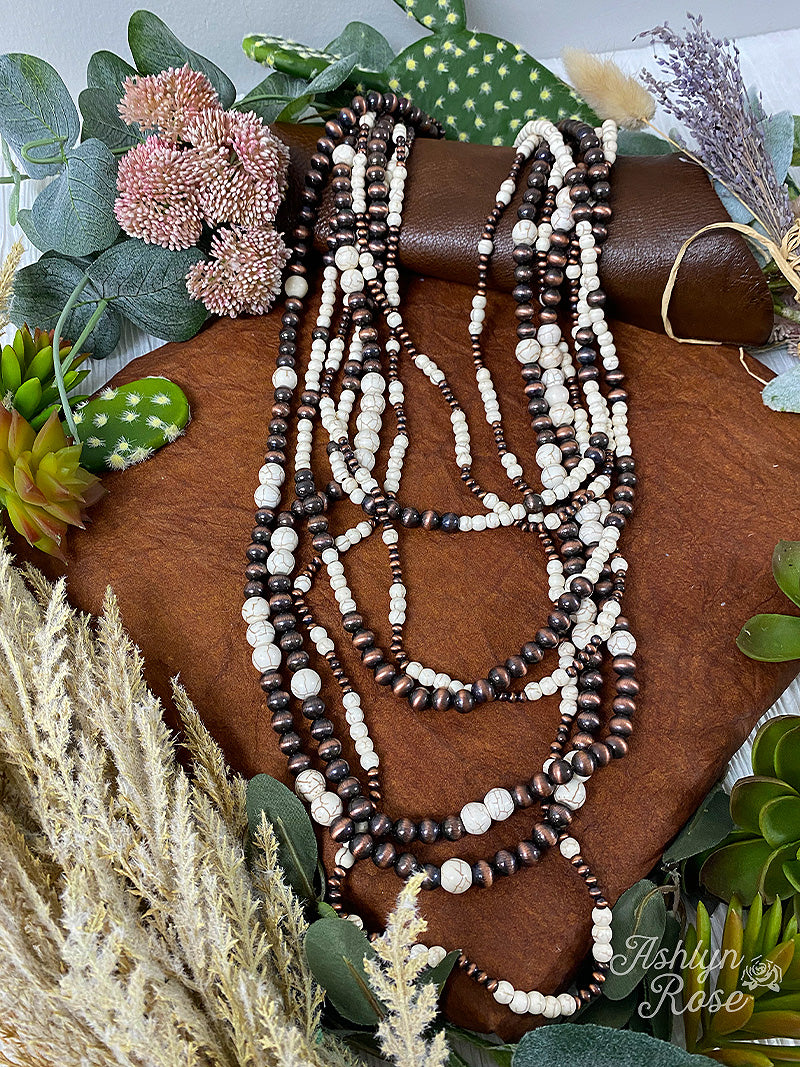My Boho way seven strand cream necklace