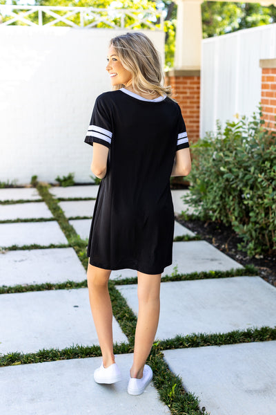 Say it Loud, Say it Proud Gameday Dress, Black