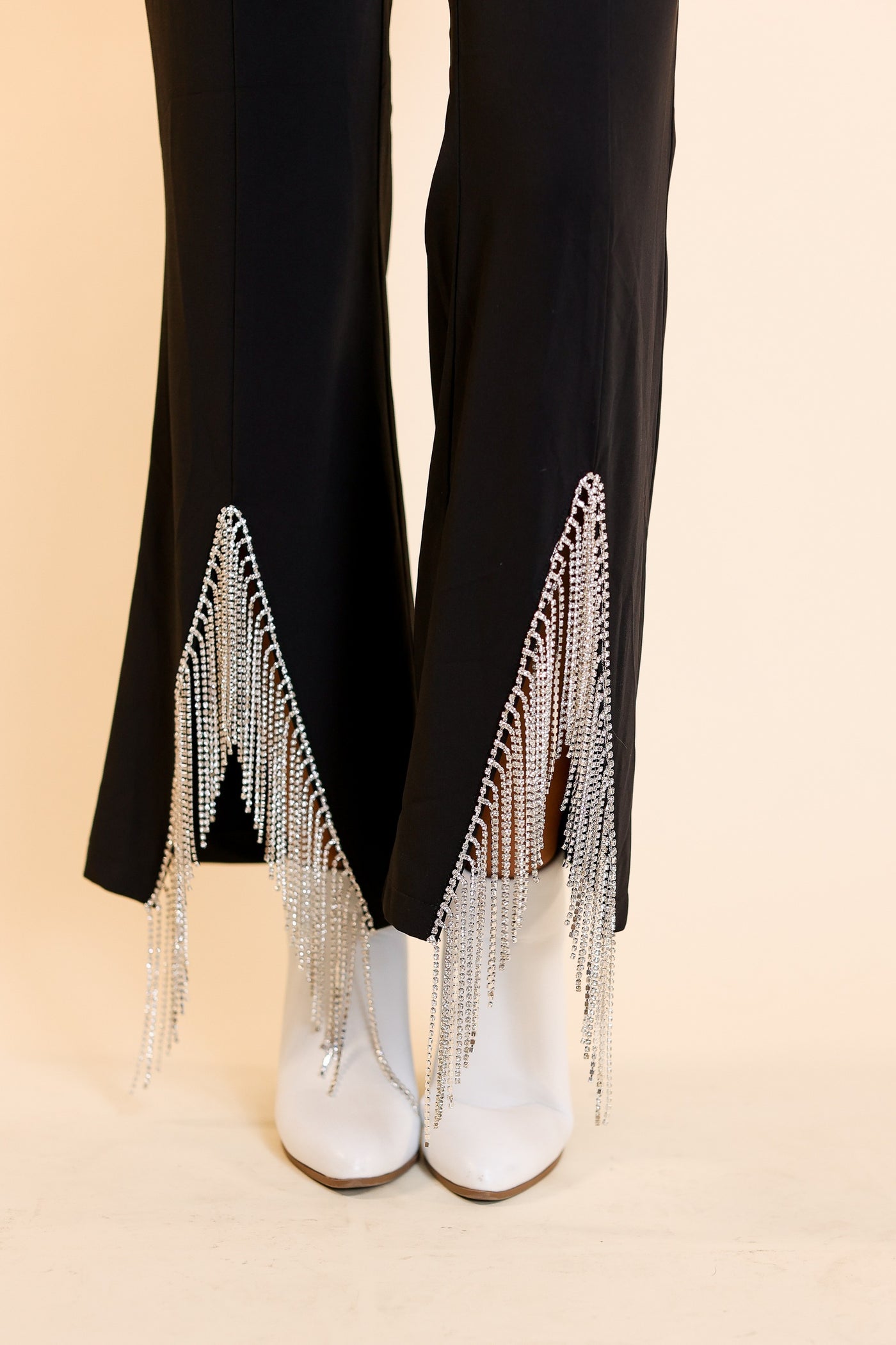 Material Girl Rhinestone Slit Pants