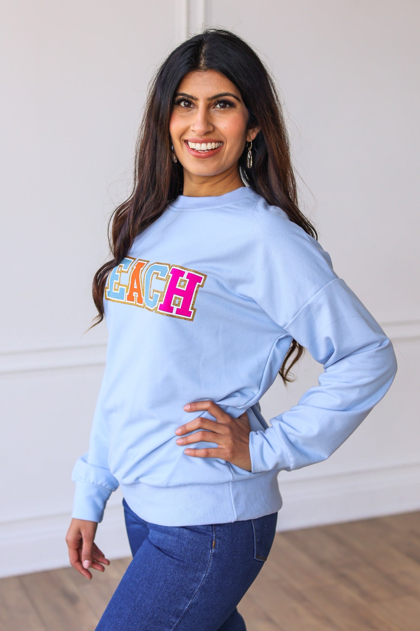 Teach on Light Blue Crewneck Sweatshirt