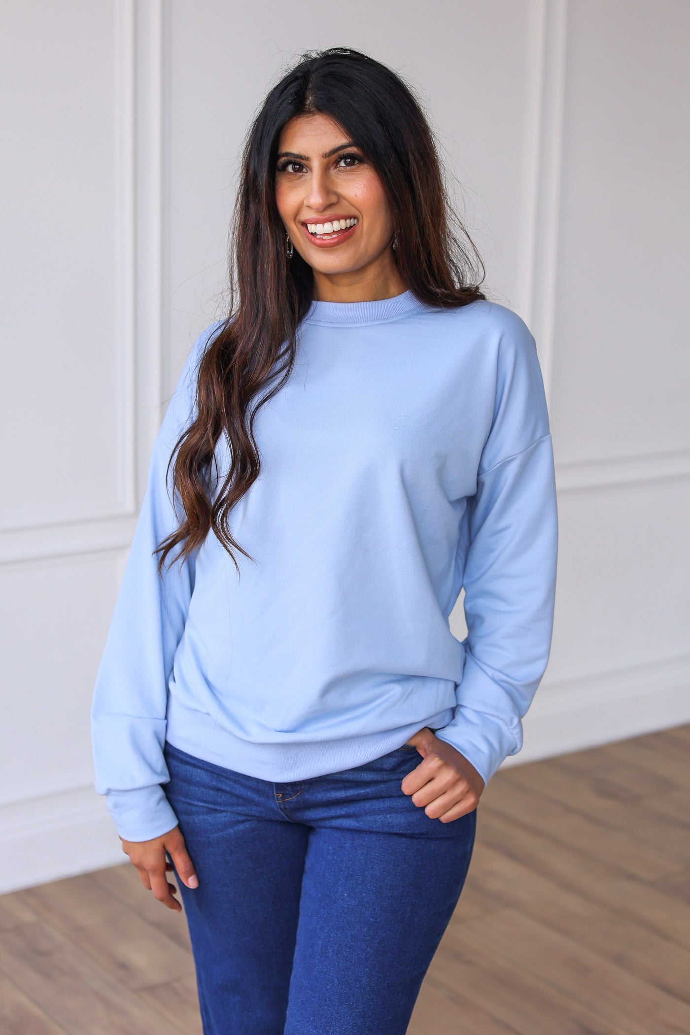 Head In The Sky Light Blue Crewneck Sweatshirt