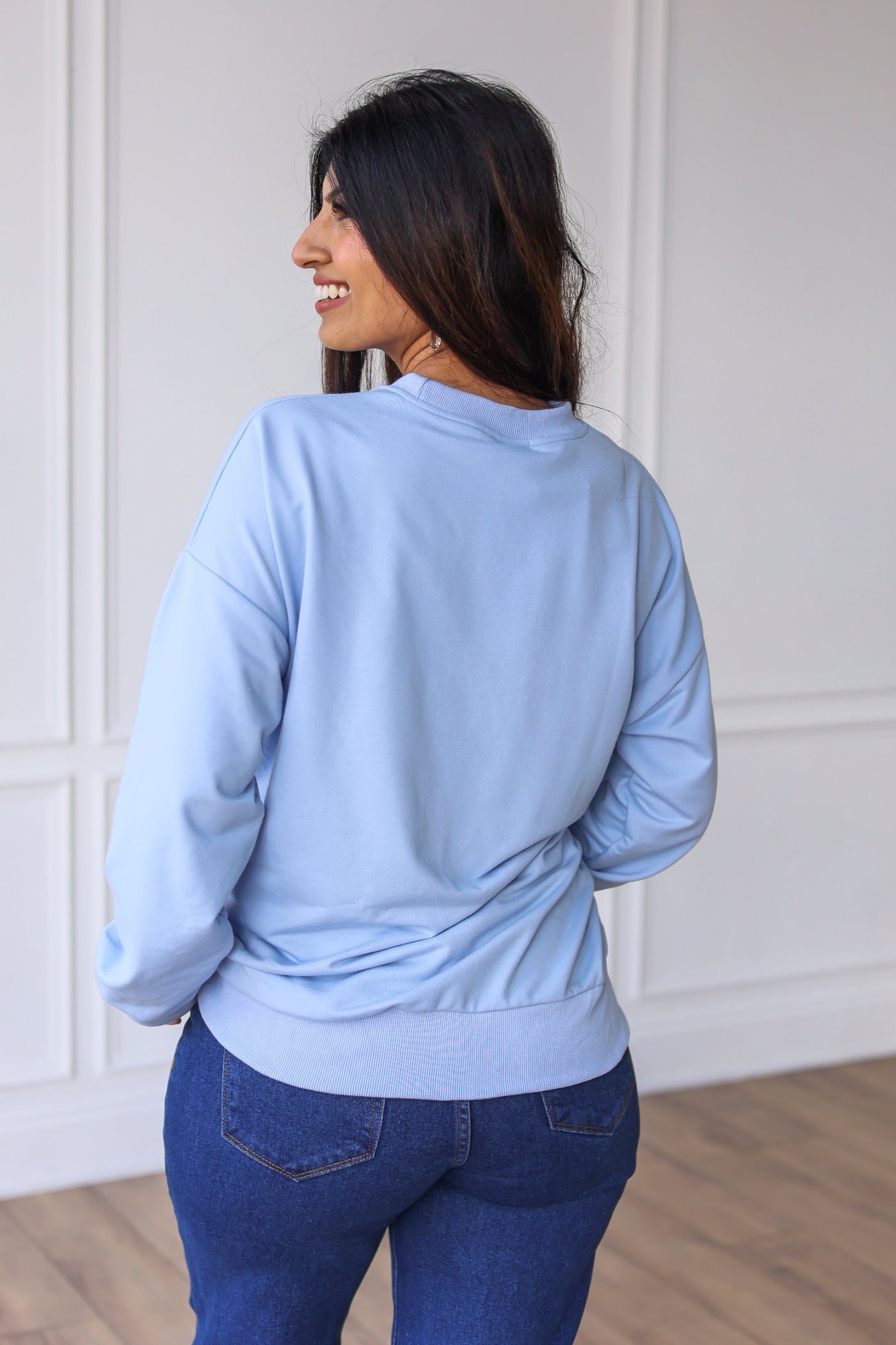 Head In The Sky Light Blue Crewneck Sweatshirt