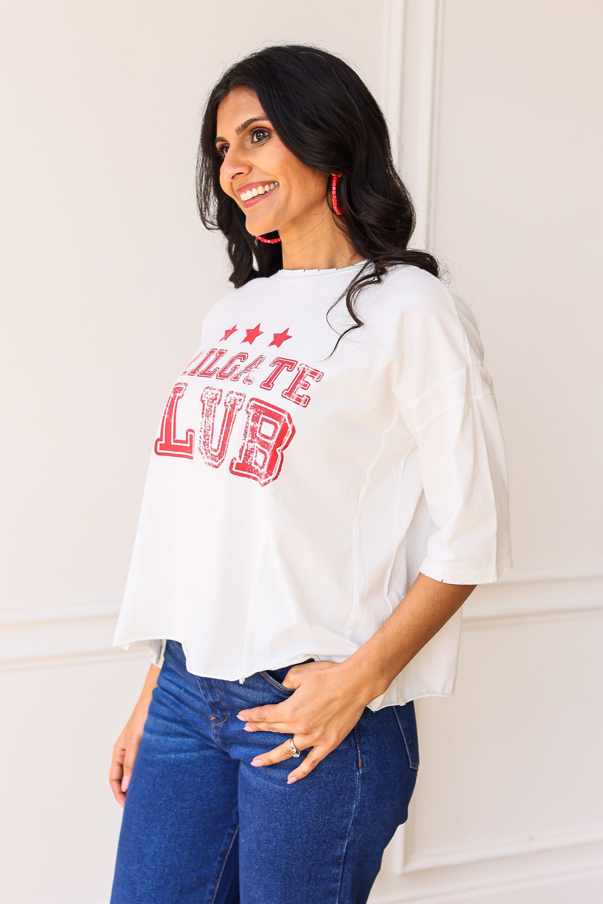Tailgate Club On Perfect Company Boxy Crop in White