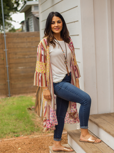 Mimosa Mornings Multi-Panel Duster - Jeweled Serape