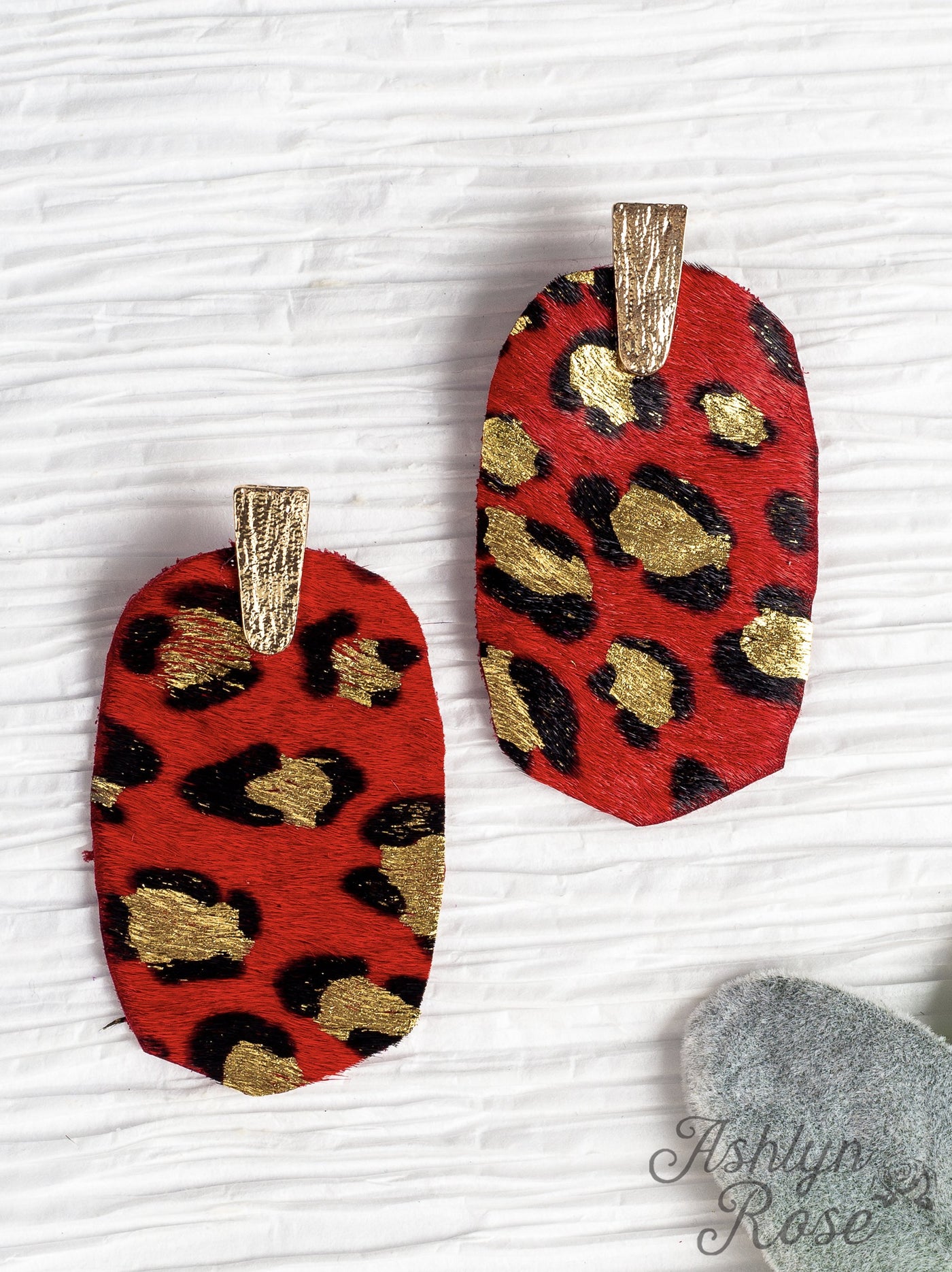 Should've Been Better Oval Leopard Earrings, Red